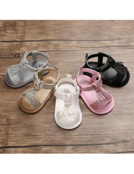 Soft soles for 0-1 year old female baby sandals breathable baby walking shoes 11CM/46 g gold inside