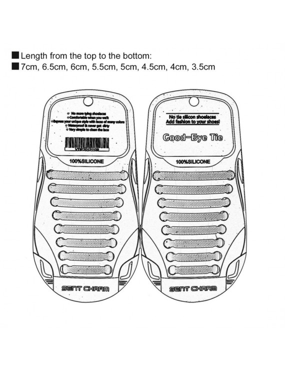 16 Pcs Elastic Non-tie Shoeslace Lazy Silicone T-type Shoe Lace for Men Women