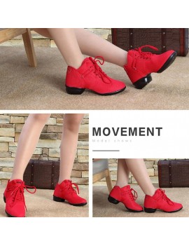 Soft Bottom Breathable Dance Shoes With Net Vamps Increased Dance Sneakers
