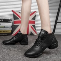 Women Dance Shoes Soft Cow Leather Shoes Sneakers Anti-slip Dance Shoes